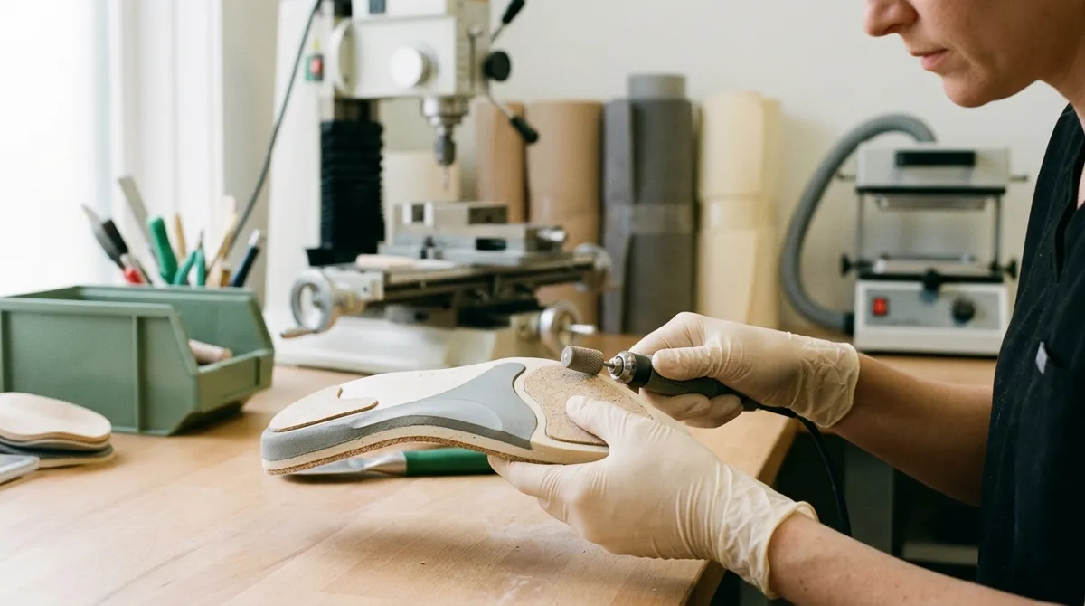 Fabrication d’une semelle orthopédique en cabinet
